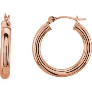 14K Rose Tube 20 mm Hoop Earrings Siddiqui Jewelers
