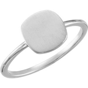 Continuum Sterling Silver Cushion Engravable Ring - Siddiqui Jewelers