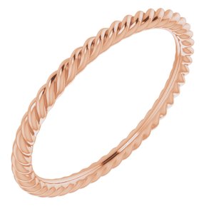 10K Rose 1.5 mm Skinny Rope Band Size 5 - Siddiqui Jewelers