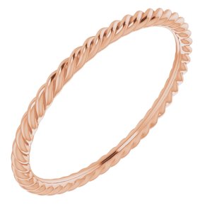 10K Rose 1.5 mm Skinny Rope Band Size 7.5 - Siddiqui Jewelers