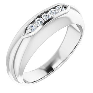 14K White 1/4 CTW Diamond Men's Ring -Siddiqui Jewelers