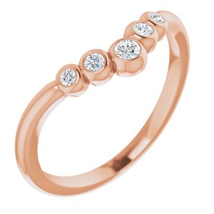 14K Rose 1/10 CTW Diamond Bezel-Set Graduated "V" Ring - Siddiqui Jewelers