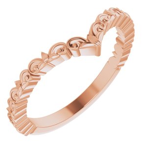14K Rose Vintage-Inspired "V" Ring - Siddiqui Jewelers