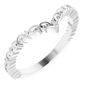 Sterling Silver Vintage-Inspired "V" Ring - Siddiqui Jewelers