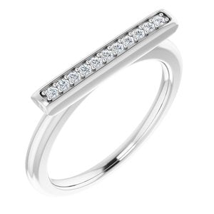 14K White 1/10 CTW Diamond Bar Ring - Siddiqui Jewelers