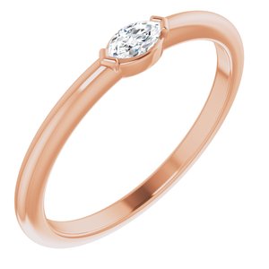 14K Rose 1/8 CTW Diamond Solitaire Ring-Siddiqui Jewelers