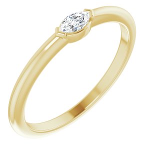 14K Yellow 1/8 CTW Diamond Solitaire Ring-Siddiqui Jewelers