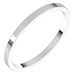 10K White 1.5 mm Flat Band Size 8-Siddiqui Jewelers