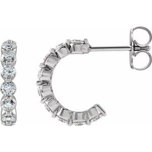 Sterling Silver 3/4 CTW Natural Diamond 12.7 mm Hoop Earrings Siddiqui Jewelers