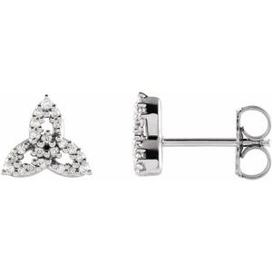 Platinum 1/10 CTW Natural Diamond Celtic-Inspired Trinity Earrings Siddiqui Jewelers