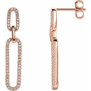 14K Rose 1/3 CTW Natural Diamond Link Earrings Siddiqui Jewelers