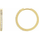 14K Yellow 1/8 CTW Natural Diamond Hinged 18 mm Hoop Single Earring Siddiqui Jewelers