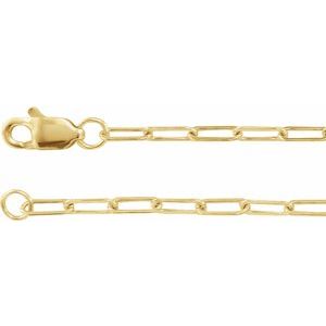 14K Yellow 1.95 mm Elongated Flat Link 24" Chain-Siddiqui Jewelers