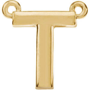 14K Yellow Block Initial T Necklace Center - Siddiqui Jewelers