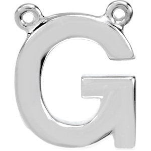 Sterling Silver Block Initial G Necklace Center - Siddiqui Jewelers