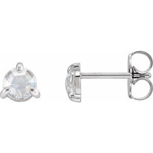 Sterling Silver 3/8 CTW Rose-Cut Natural Diamond Stud Earrings Siddiqui Jewelers