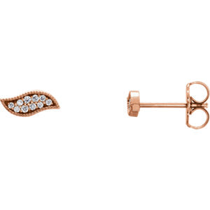 14K Rose .07 CTW Diamond Earrings - Siddiqui Jewelers
