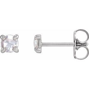 Sterling Silver 5/8 CTW Rose-Cut Natural Diamond 4-Prong Claw Earrings Siddiqui Jewelers