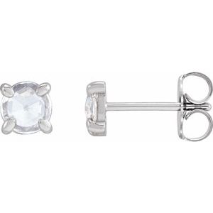 Sterling Silver 3/4 CTW Rose-Cut Natural Diamond 4-Prong Claw Earrings Siddiqui Jewelers