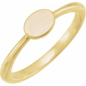 14K Yellow 6.75x5 mm Oval Engravable Ring Siddiqui Jewelers