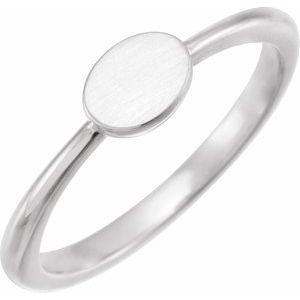 Platinum 6.75x5 mm Oval Engravable Ring Siddiqui Jewelers