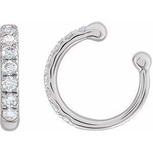 14K White 1/6 CTW Natural Diamond Ear Cuff Siddiqui Jewelers