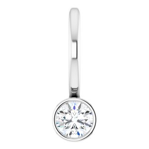 Platinum 1/10 CT Natural Diamond Charm/Pendant Siddiqui Jewelers