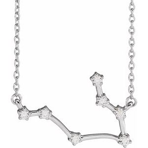14K White 1/6 CTW Natural Diamond Gemini 16-18" Necklace Siddiqui Jewelers