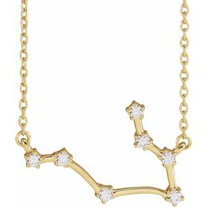 14K Yellow 1/6 CTW Natural Diamond Gemini 16-18" Necklace Siddiqui Jewelers
