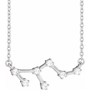 14K White 1/6 CTW Natural Diamond Leo 16-18" Necklace Siddiqui Jewelers