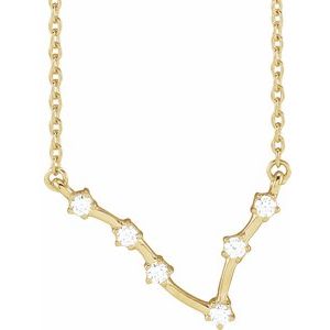 14K Yellow 1/8 CTW Natural Diamond Pisces 16-18" Necklace Siddiqui Jewelers