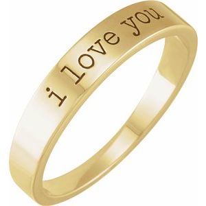 14K Yellow "I Love You" Stackable Ring Size 8-Siddiqui Jewelers