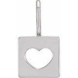 Sterling Silver 14.97x8 mm Pierced Heart Charm/Pendant Siddiqui Jewelers