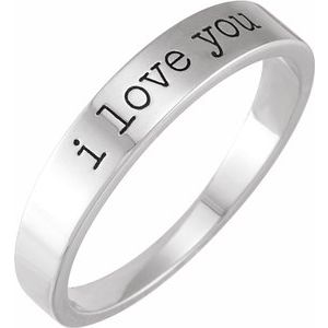 Sterling Silver "I Love You" Stackable Ring Size 6-Siddiqui Jewelers