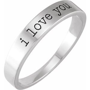 Platinum I Love You Stackable Ring Siddiqui Jewelers