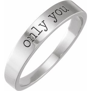 Sterling Silver "Only You" Stackable Ring Size 7-Siddiqui Jewelers