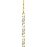 14K Yellow 1/6 CTW Natural Diamond Vertical Bar Charm/Pendant Siddiqui Jewelers