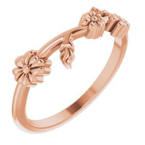 14K Rose Floral Stackable Ring Siddiqui Jewelers
