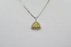 Faint Yellow Trillion Cut Diamond Necklace in 18K Two-tone Gold - Siddiqui Jewelers
