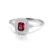 14K White Gold Ruby & Diamond Square Fashion Ring - Siddiqui Jewelers