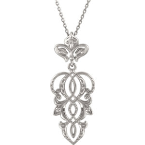 Sterling Silver Fleur-de-lis 18" Necklace - Siddiqui Jewelers