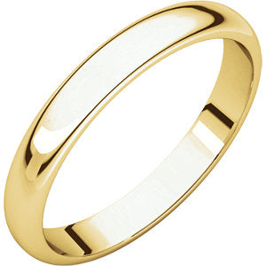 14K Yellow 3 mm Half Round Band Size 9.5 - Siddiqui Jewelers