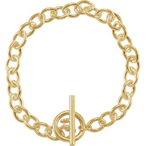 Yellow-Plated Sterling Silver Toggle 8" Bracelet - Siddiqui Jewelers