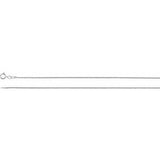 Rhodium-Plated Sterling Silver 1 mm Wheat 24" Chain