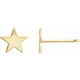 14K Yellow 6.2 mm Star Friction Post Earring