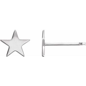 Platinum 6.2 mm Star Friction Post Earring