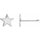 Sterling Silver 6.2 mm Star Friction Post Earring