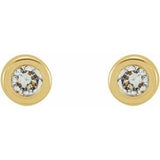 14K Yellow .02 CTW Natural Diamond Micro Bezel-Set Earrings