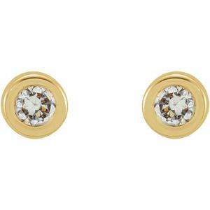 14K Yellow .02 CTW Natural Diamond Micro Bezel-Set Earrings