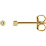 14K Yellow .02 CTW Natural Diamond Micro Bezel-Set Earrings